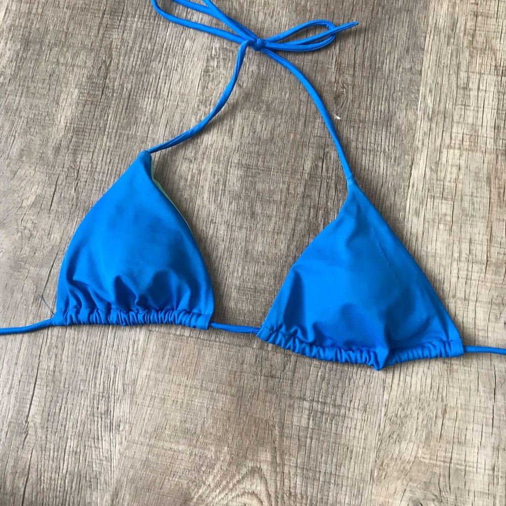 Royal blue triangle bikini top